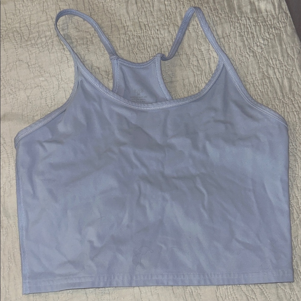 Fleo baby blue cropped tank top